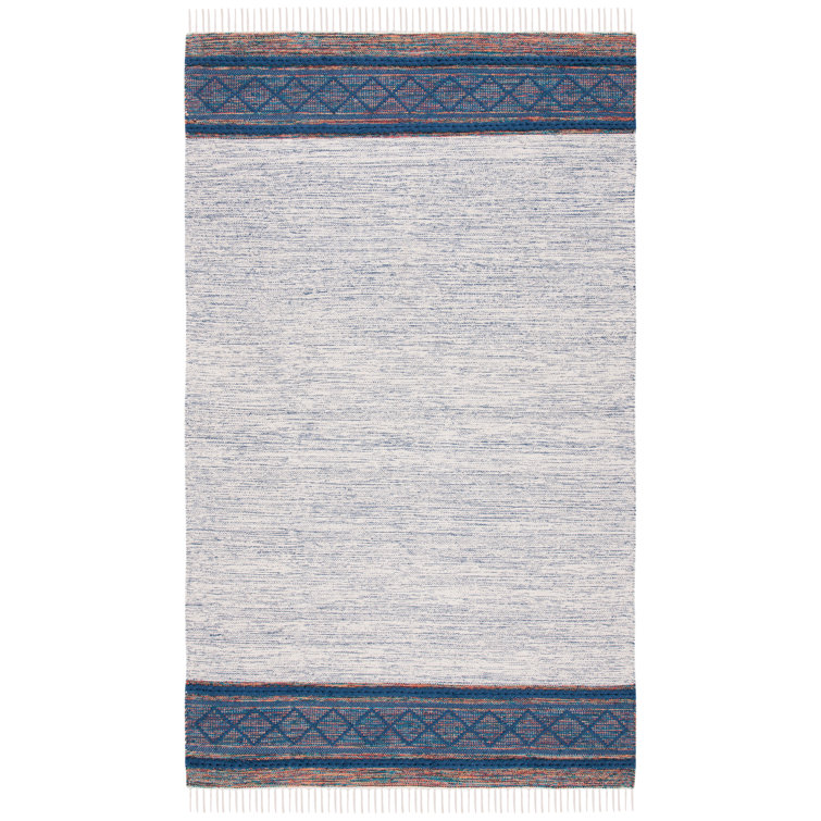 Dakota Fields Handmade Flatweave Cotton Navy/Gray Area Rug Wayfair